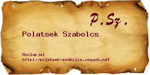 Polatsek Szabolcs névjegykártya